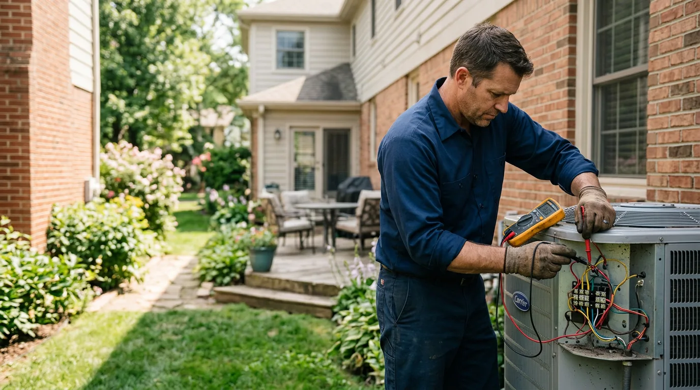 HVAC technician working near Greencastle, IN